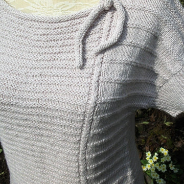 Textured Top with Tie Neck