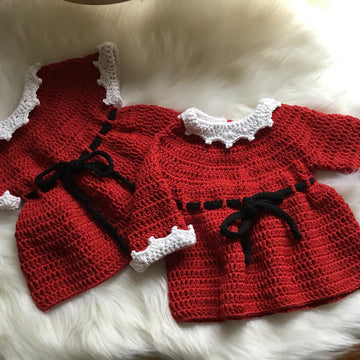 Santa Baby Dress & Cardigan Set N 338