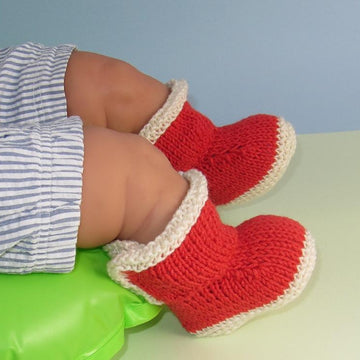 Baby 2 Colour Simple Trim Booties