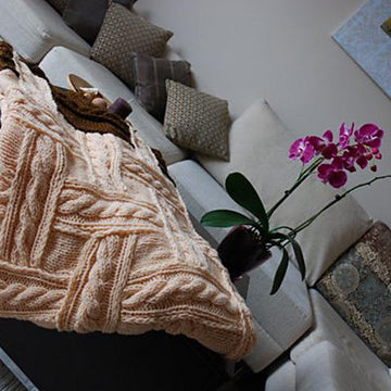 Patchwork Knitting Cozy Blanket