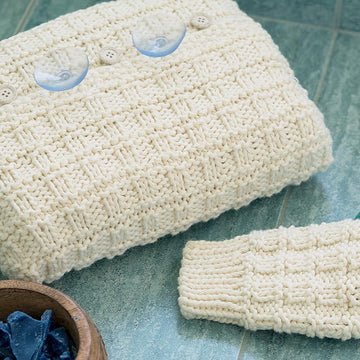 Malvern Spa Pillow & Mitt Knitting Pattern