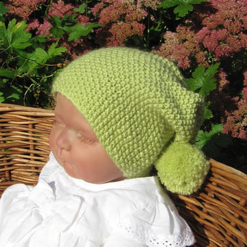 Baby Moss Stitch Bobble Slouch Hat