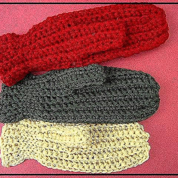 120 sideways mittens, crochet pattern, AGE 2 TO ADULT