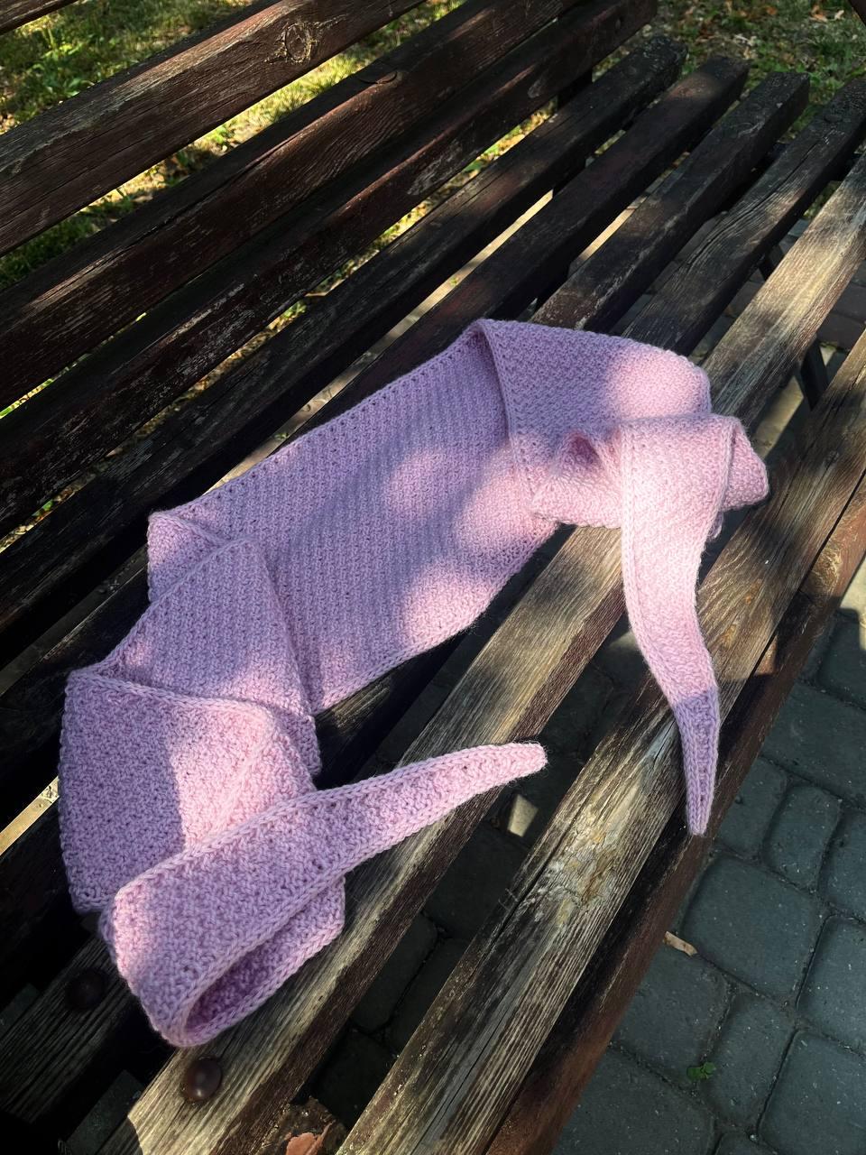 Peony Petal Triangular Scarf Knitting Pattern | Knit Neck Scarf DIY (PDF Download), language English, German
