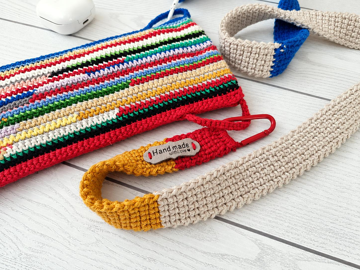 Crochet Pattern Colorful Bag with Shoulder Strap T39