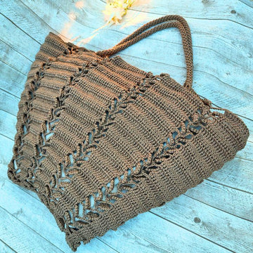 Easy 1-Row Repeat Large Tote - Rhythm of Nature Crochet Beach\Shoulder Bag