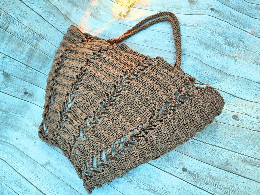 Easy 1-Row Repeat Large Tote - Rhythm of Nature Crochet Beach\Shoulder Bag