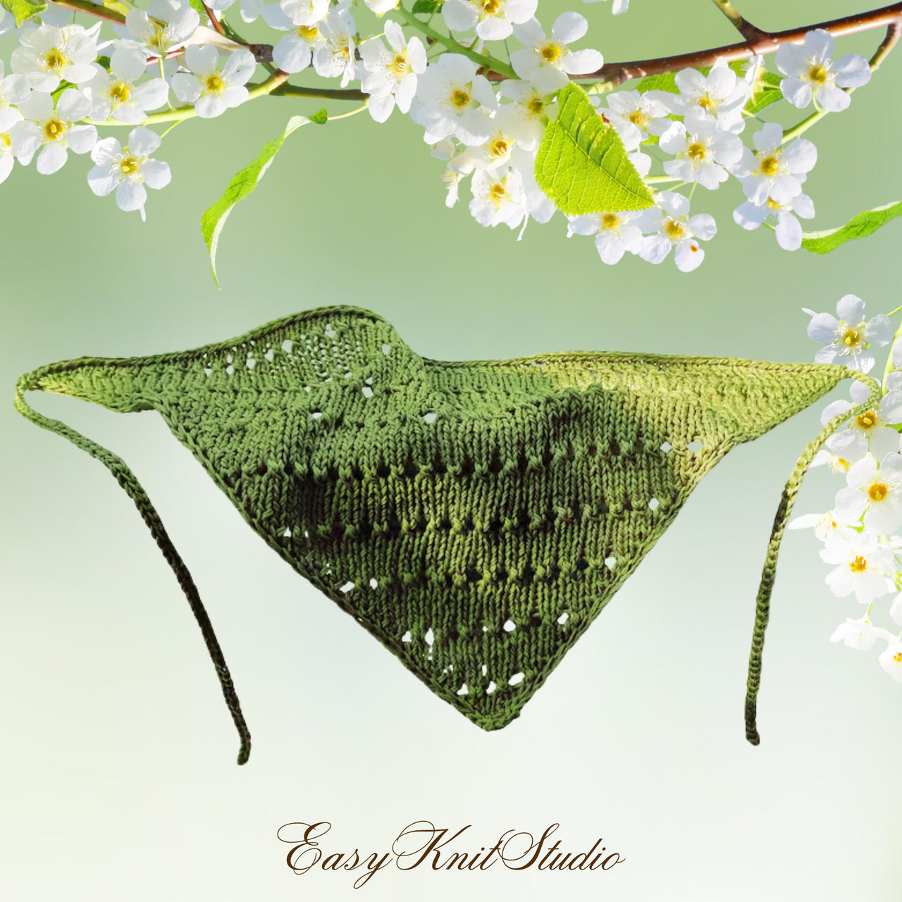 Lightweight Knitted Kerchief Pattern – Summer Knit Headscarf PDF