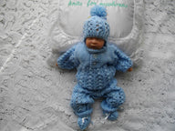 42. Micro Preemie Boys Romper Suit Set