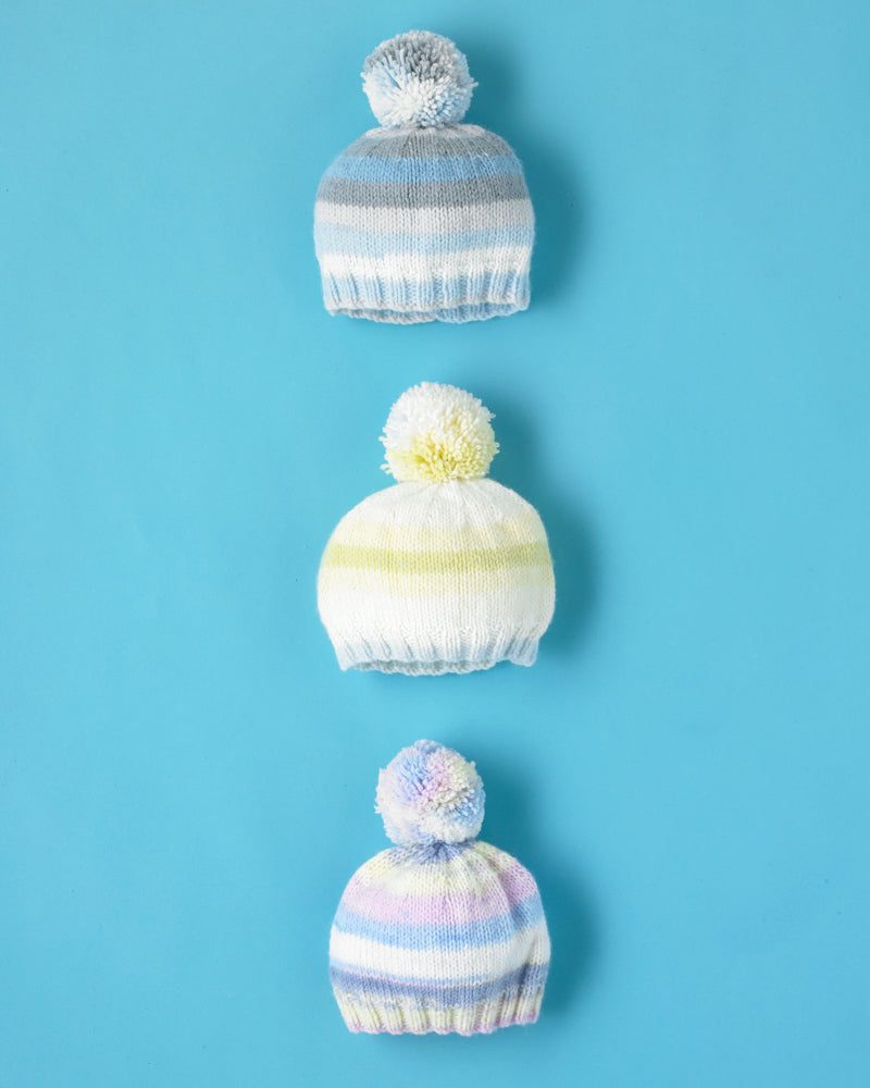 Teenie Beanie Hat - Free Knitting Pattern For Babies in Paintbox Yarns Baby DK Prints by Paintbox Yarns