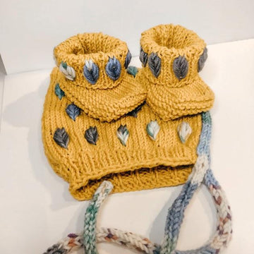 Spring Leaf Baby Booties