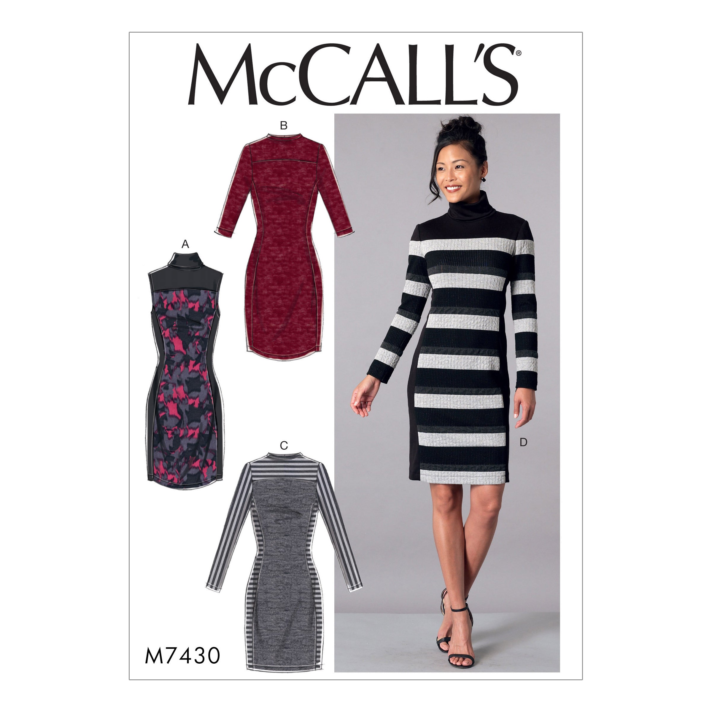 McCall's Misses' Knit Side-Panel Dresses with Yokes M7430 - Sewing Pattern
