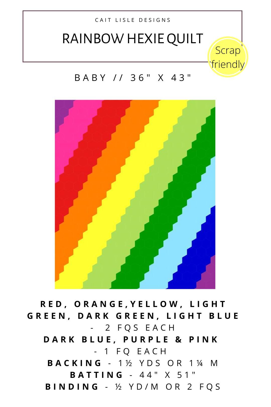 Rainbow Hexie Quilt