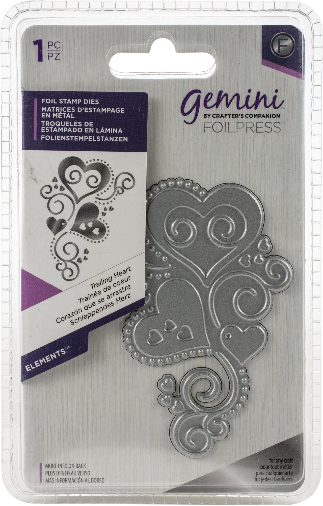 Crafter's Companion Gemini Foilpress Stamp Die Elements - Trailing Heart