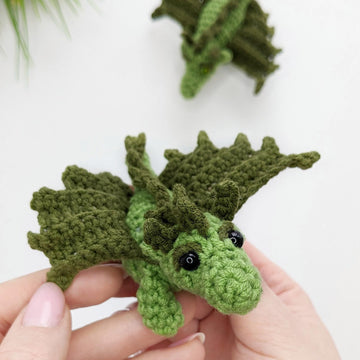 Crochet mini dragon pattern, amigurumi baby dragon crochet pattern