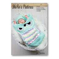 245- Owl Cocoon Baby Crochet Pattern UK & USA Terms #245