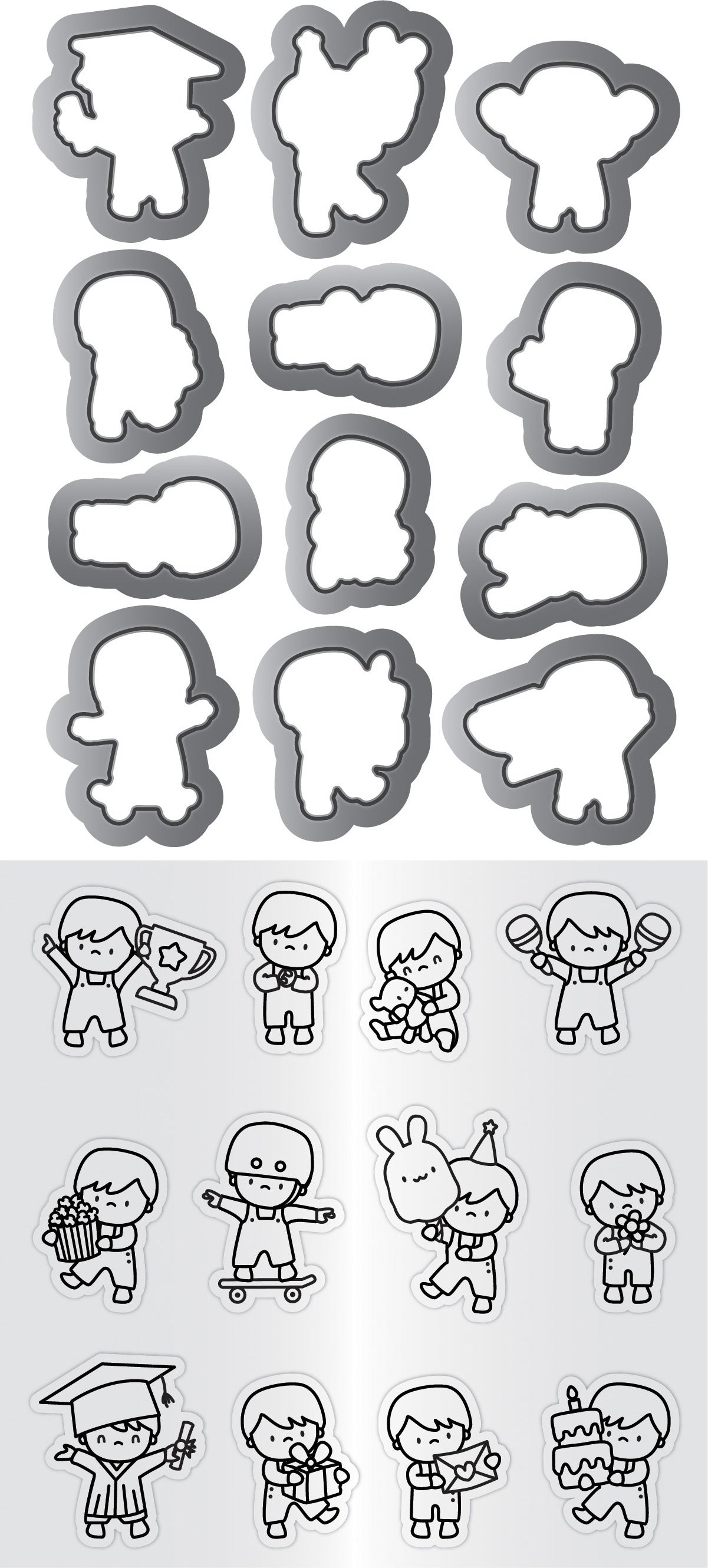 Hampton Art Mama Elephant Clear Stamp & Die Set 4.125"X10.5" - Mini Boy Agenda
