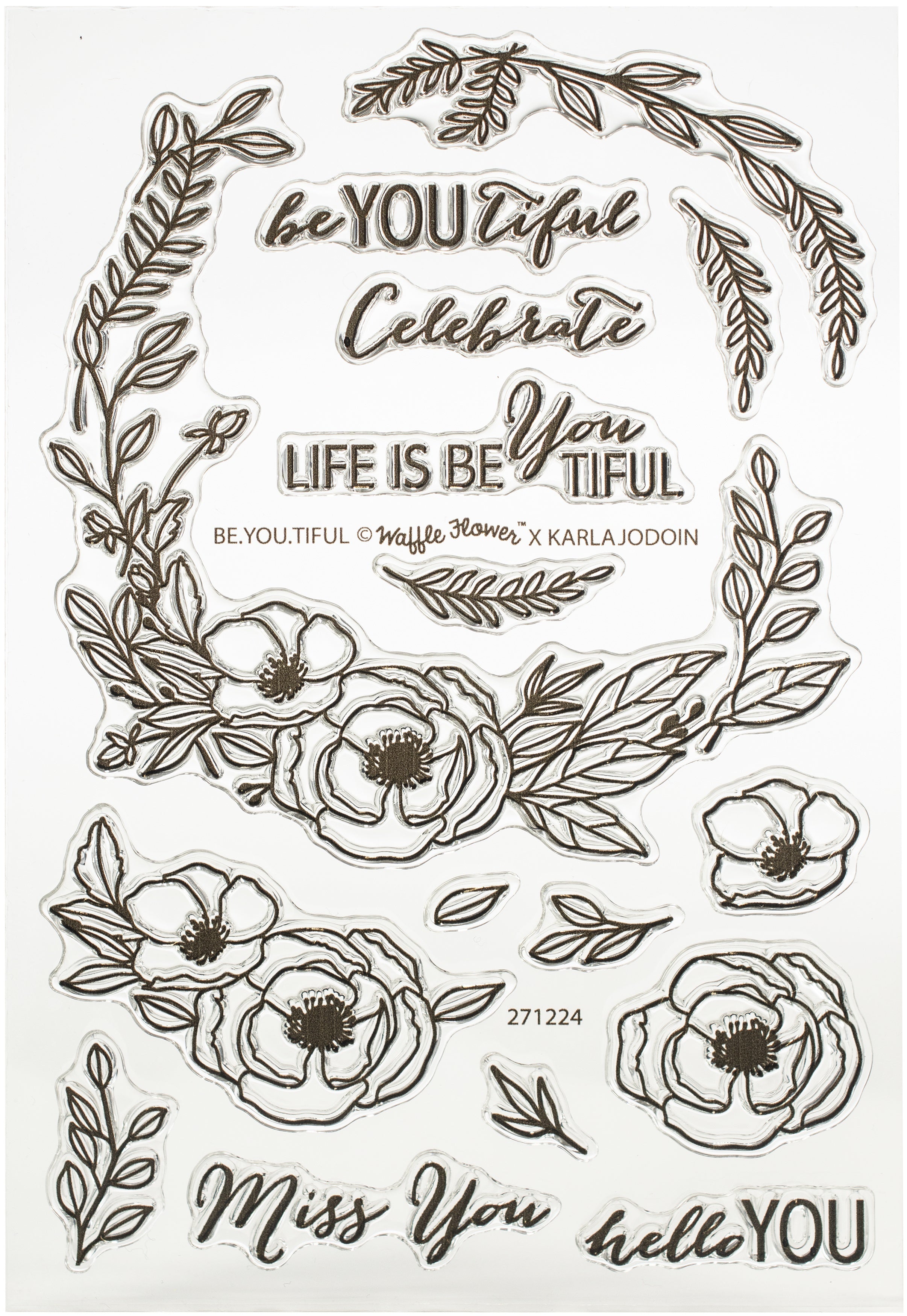 Waffle Flower Crafts Clear Stamps 4"X6" - Be You Tiful