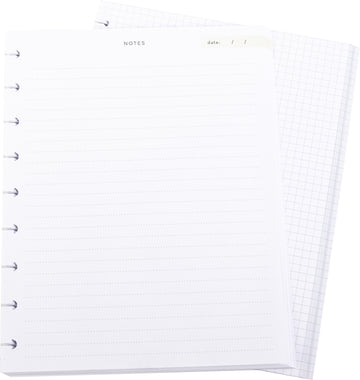 ODDITIES Happy Planner Fill Paper 9.25"X7" White Note & Graph