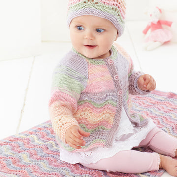 Babies Matinee Coat, Cardigan, Blanket, and Hat in King Cole DK - Babies - 5588 - Leaflet
