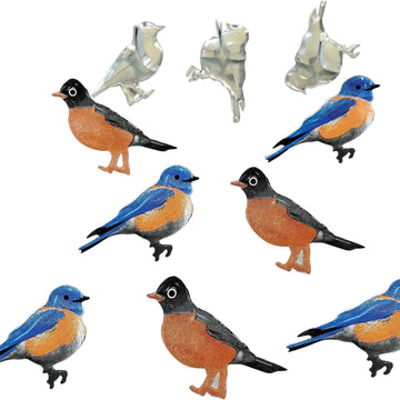 Eyelet Outlet Shape Brads 12/Pkg - Blue Bird & Robin