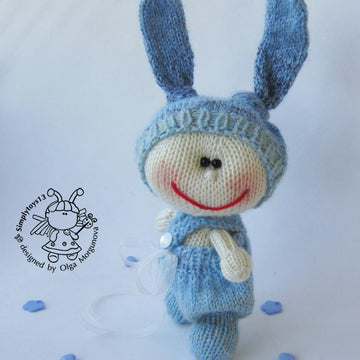Pebble doll blue Bunny