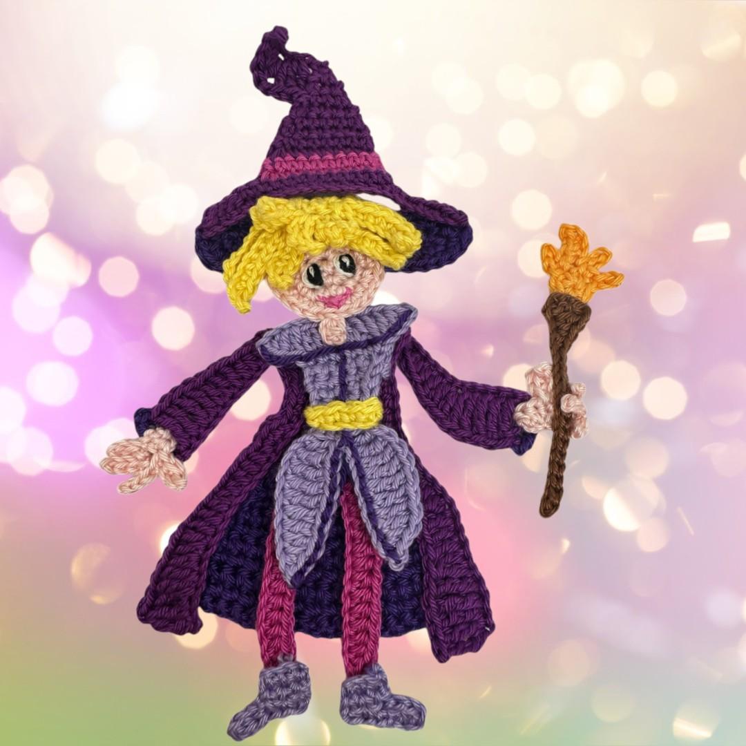 Wizard girl  crochet applique pattern