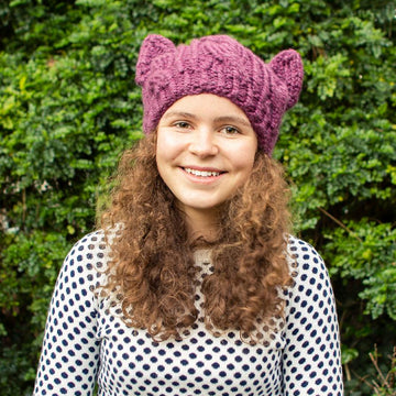 Cabled Cat Ears Hat