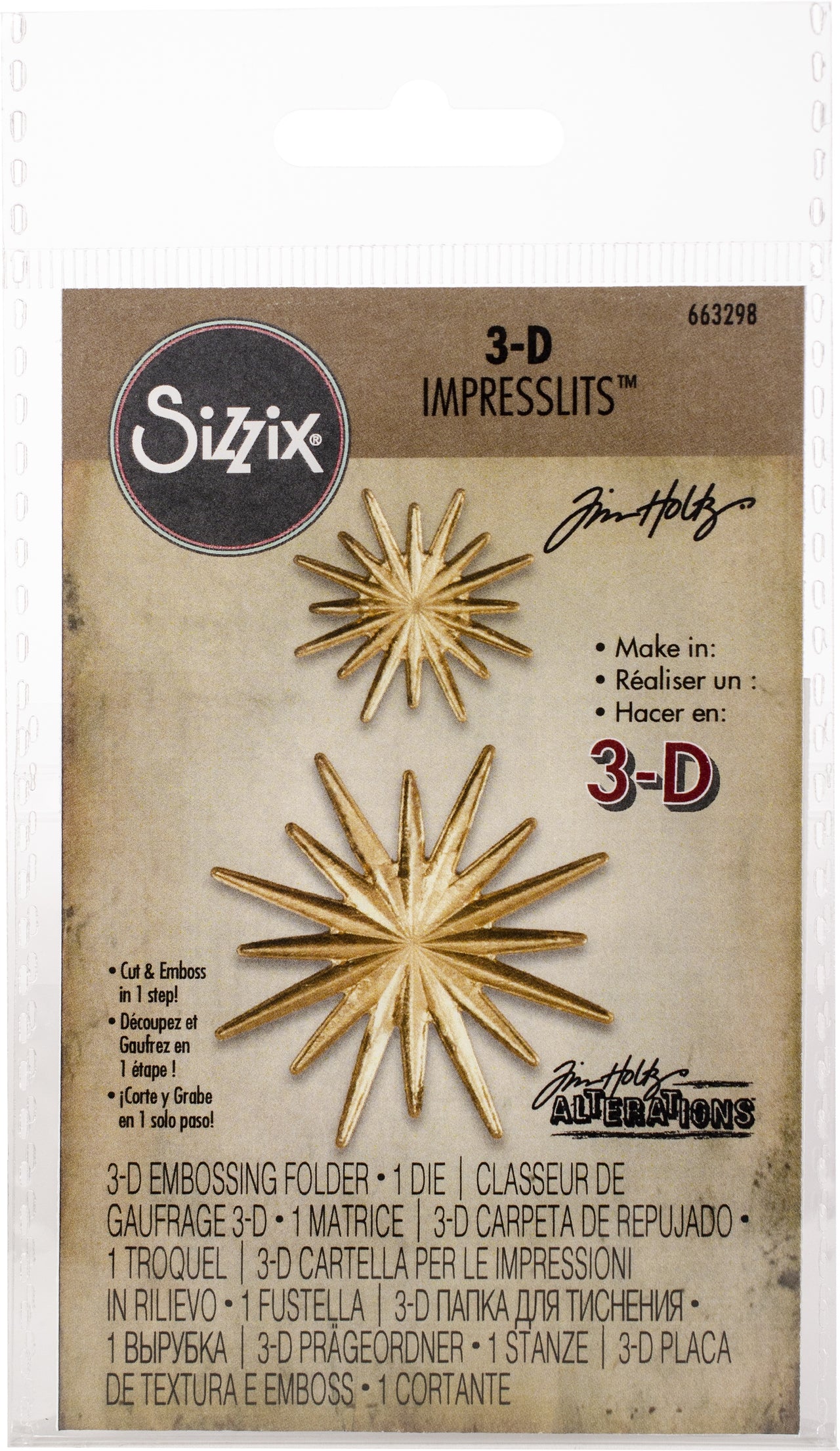 Sizzix 3D Impresslits Embossing Folder By Tim Holtz - Radiant
