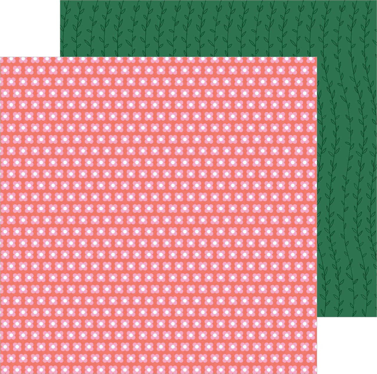 American Crafts Jen Hadfield Hey, Hello Double-Sided Cardstock 12"X12" 25/Pkg - Pink Posies