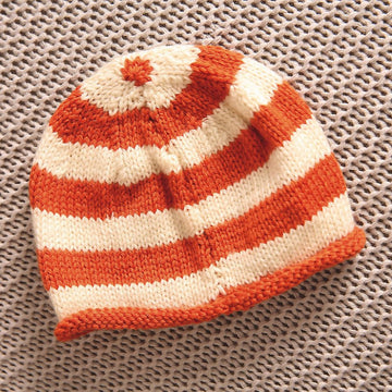 Striped baby romper and hat