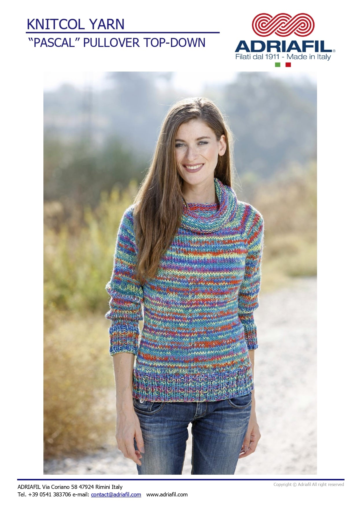 Pascal Sweater in Adriafil Knitcol - Downloadable PDF