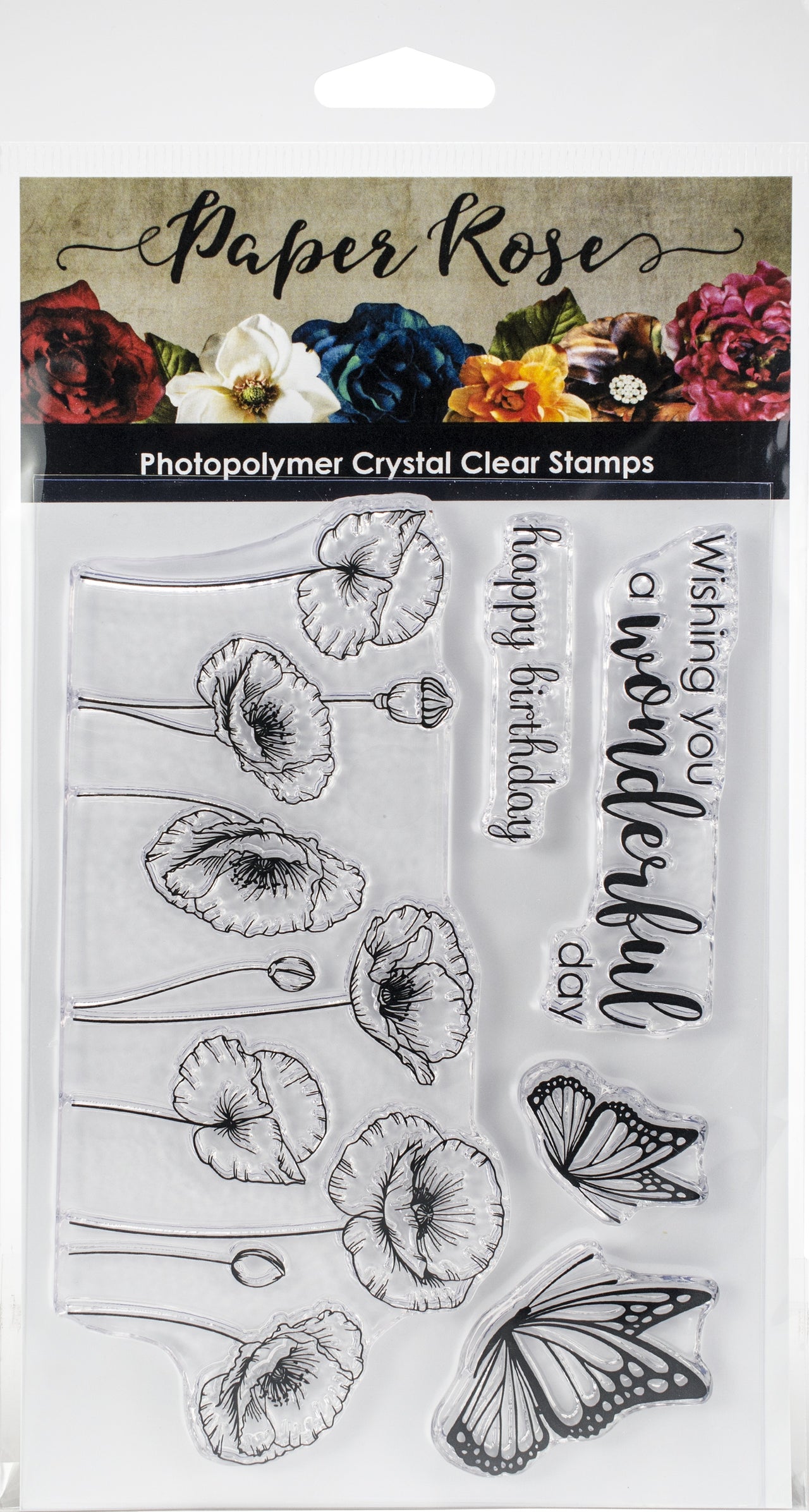 Paper Rose Clear Stamps - Poppies