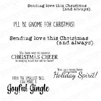 Stamping Bella Cling Stamps - Festive Gnome Sentiments