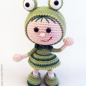 118 Girl Doll in a frog outfit