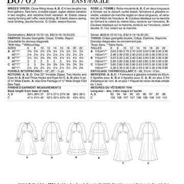 Butterick Misses' Dress B6705 - Sewing Pattern