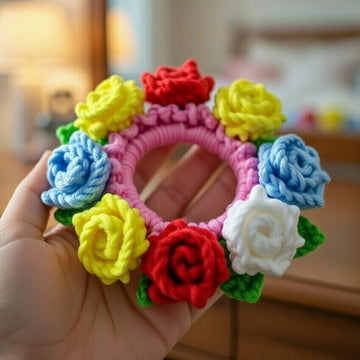 Crochet Flower Scrunchie Pattern | PDF + Video Tutorial | Beginner