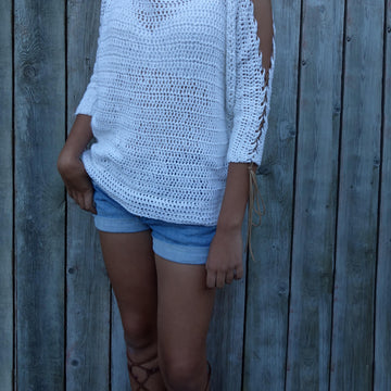 Laced Up Sleeves Sweater