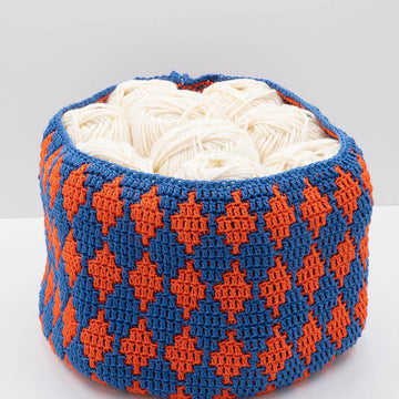 Hanging Mosaic Crochet Basket