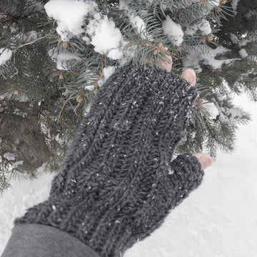 PapioCreek Rib Stitch Fingerless Gloves