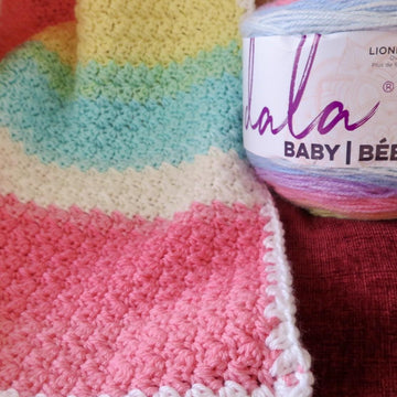 Rainbow Color Wheel Baby Blanket Crochet Pattern (DK Yarn • Beginner Friendly)