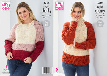 Sweaters 6360 knitted in King Cole Super Chunky Tweed