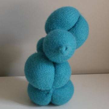 Knit Balloon-Bunny Wool Felt Toy (5" mini, 7" small, 11" large)