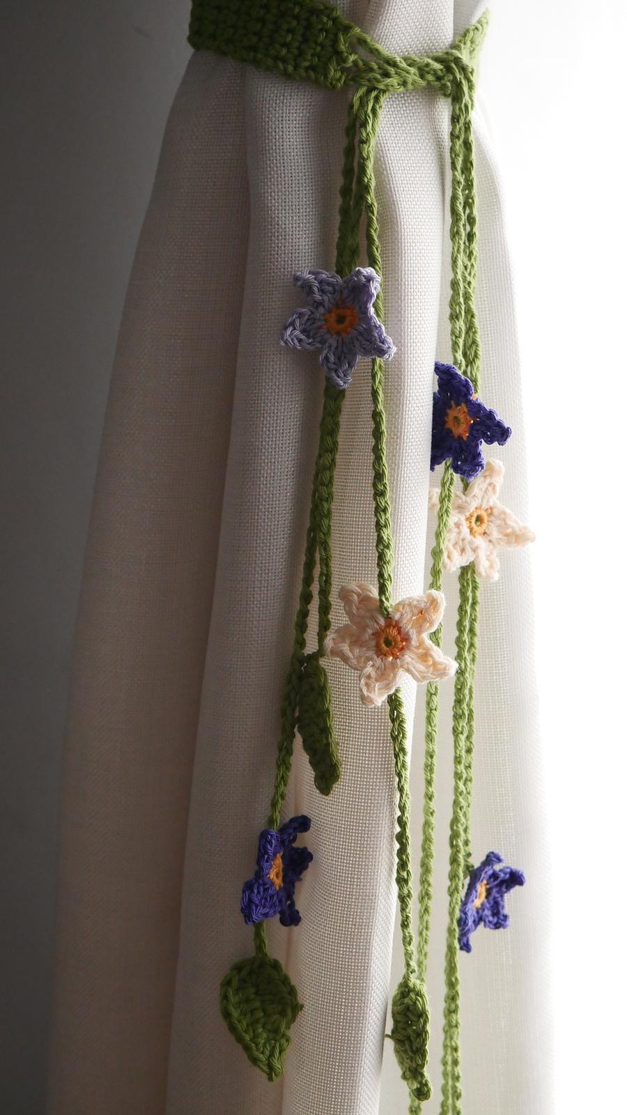 Floral curtain tie backs