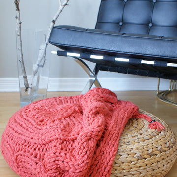 Cable Knit Footstool Cover fits Ikea's Alseda Footstool