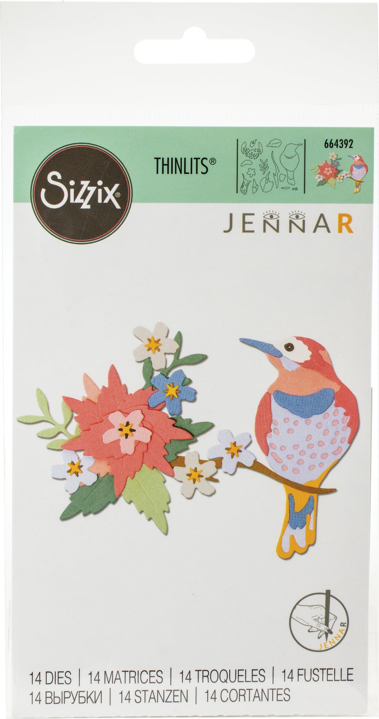 Sizzix Thinlits Dies By Jenna Rushforth 14/Pkg - Bird Scene