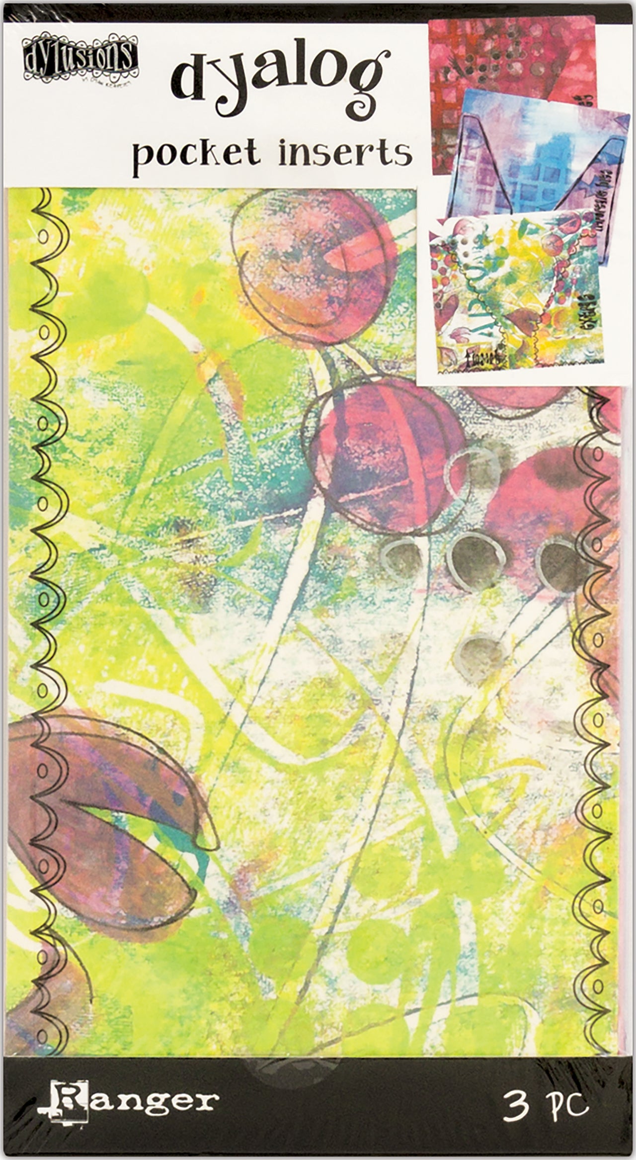 Ranger Dyan Reaveley's Dylusions Dyalog Printed Pocket Inserts 3/Pk - 352283