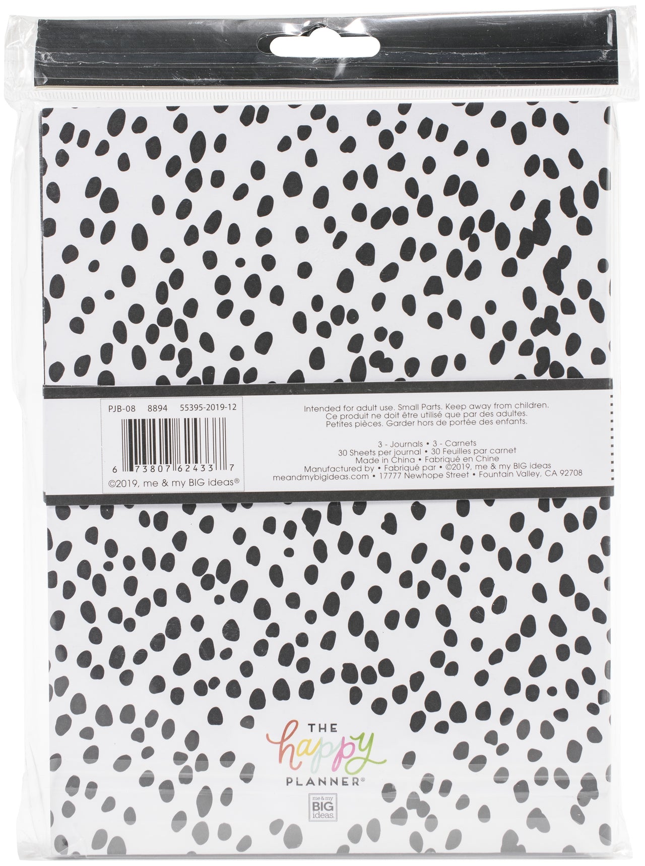 Happy Planner Journal Books 3/Pkg - Black & White