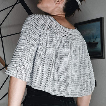 Cropped Ruffle Raglan Sweater
