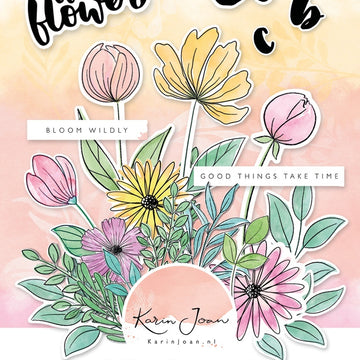 Studio Light Karin Joan Blooming Collection Die-Cut Toppers A5 12/Pkg - Karin Joan Blooming, Makes 6 Cards